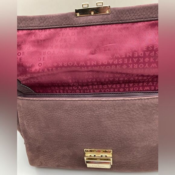 Kate Spade New York  Bordeaux Cown Hide Leather Shoulderbag Handbag - Picture 11 of 13